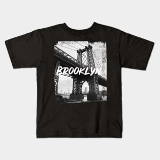 New York Brooklyn Bridge Grunge Kids T-Shirt